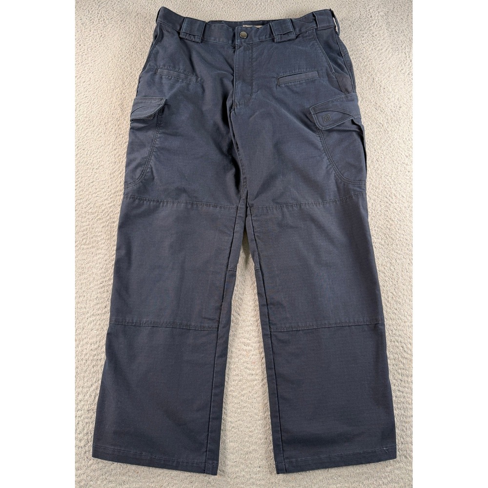 5.11 Tactical Cargo Pants Men 32x27 Navy Blue Ripstop Utility Workwear